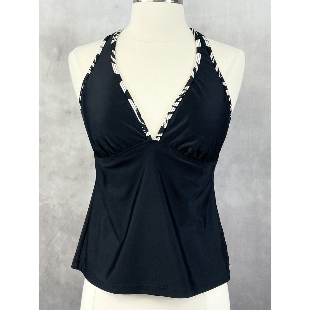 Merona Tankini Swim Top Womens Small Pool Stretch Sporty Beach Resort Clean Girl